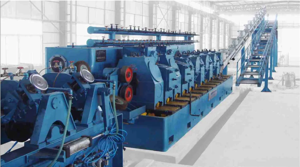 A continuous casting and rolling line for copper alloy production, enabling efficient and high-quality metal processing.